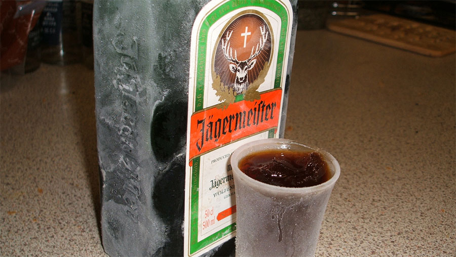 Red headed slut with jagermeister